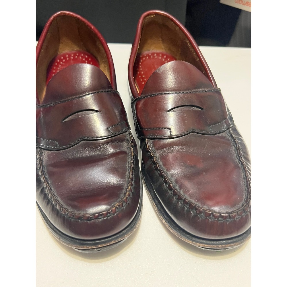 Johnston Murphy Burgundy Penny Loafers Mens Size 10D Leather Dress Shoes Classic